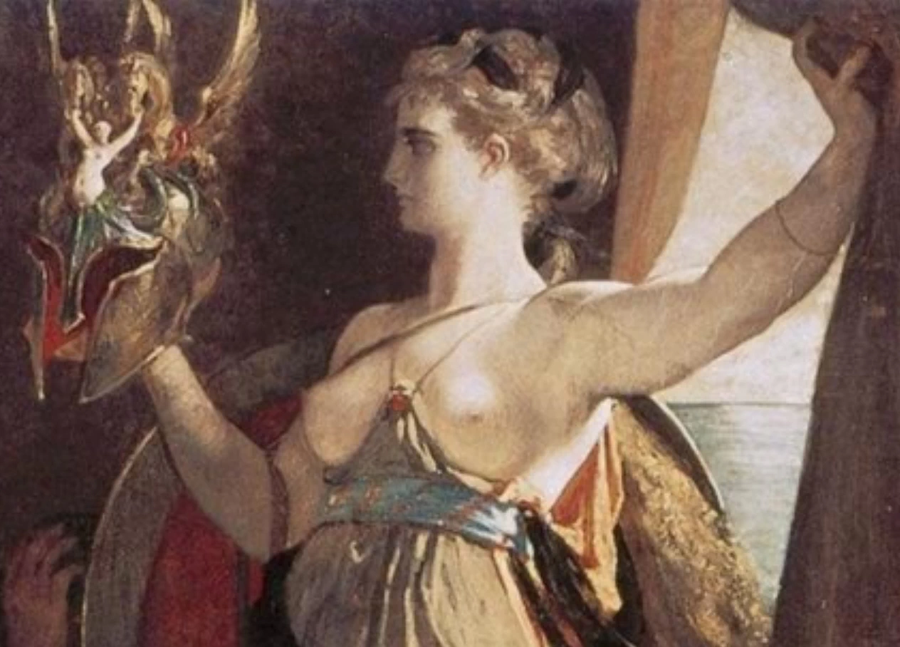 Teti porta ad Achille le armi forgiate da Vulcano nel 1866 - dettaglio